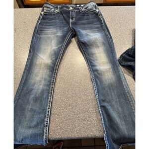 Miss Me Bling Heavy Stitch Signature Bootcut Denim Jeans B3030EB2R Size 30x31 A6